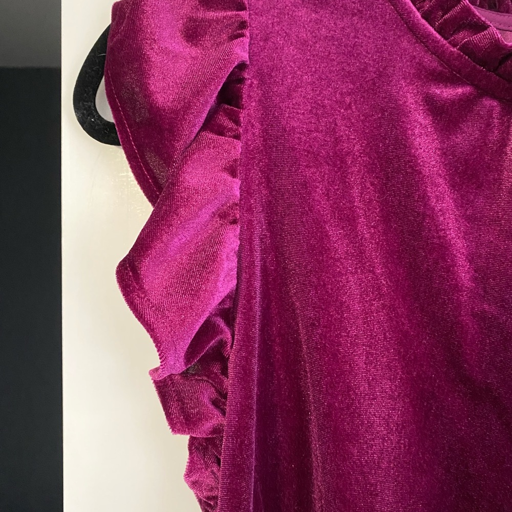GAP flutter sleeve velvet top.